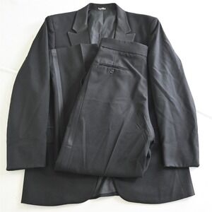 Vtg Lord‎ West 42R 30x32 Black USA Made Bow Tie Cummerbund Mens Tux Tuxedo